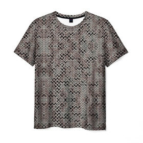 Мужская футболка 3D с принтом Кольчуга в Кировске, 100% полиэфир | прямой крой, круглый вырез горловины, длина до линии бедер | броня | железо | металл | текстура