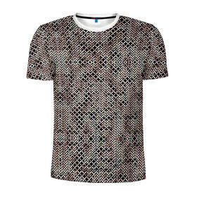 Мужская футболка 3D спортивная с принтом Кольчуга в Кировске, 100% полиэстер с улучшенными характеристиками | приталенный силуэт, круглая горловина, широкие плечи, сужается к линии бедра | броня | железо | металл | текстура