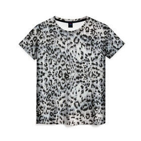 Женская футболка 3D с принтом White Jaguar в Кировске, 100% полиэфир ( синтетическое хлопкоподобное полотно) | прямой крой, круглый вырез горловины, длина до линии бедер | Тематика изображения на принте: барс | леопард | ягуар
