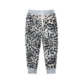 Детские брюки 3D с принтом White Jaguar в Кировске, 100% полиэстер | манжеты по низу, эластичный пояс регулируется шнурком, по бокам два кармана без застежек, внутренняя часть кармана из мелкой сетки | барс | леопард | ягуар