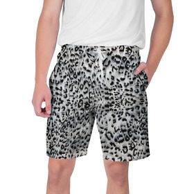 Мужские шорты 3D с принтом White Jaguar в Кировске,  полиэстер 100% | прямой крой, два кармана без застежек по бокам. Мягкая трикотажная резинка на поясе, внутри которой широкие завязки. Длина чуть выше колен | Тематика изображения на принте: барс | леопард | ягуар
