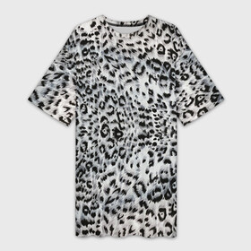 Платье-футболка 3D с принтом White Jaguar в Кировске,  |  | Тематика изображения на принте: барс | леопард | ягуар