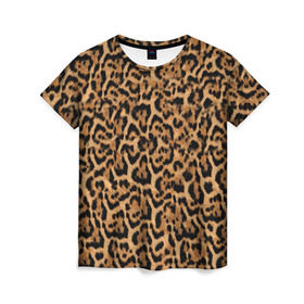 Женская футболка 3D с принтом Jaguar в Кировске, 100% полиэфир ( синтетическое хлопкоподобное полотно) | прямой крой, круглый вырез горловины, длина до линии бедер | оцелот | пума | текстура | ягуар