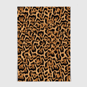 Постер с принтом Jaguar в Кировске, 100% бумага
 | бумага, плотность 150 мг. Матовая, но за счет высокого коэффициента гладкости имеет небольшой блеск и дает на свету блики, но в отличии от глянцевой бумаги не покрыта лаком | оцелот | пума | текстура | ягуар