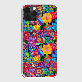 Чехол для iPhone 12 Pro с принтом Яркие цветы в Кировске, силикон | область печати: задняя сторона чехла, без боковых панелей | летний | разноцветный | цветы | яркий