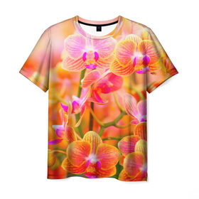 Мужская футболка 3D с принтом Орхирея в Кировске, 100% полиэфир | прямой крой, круглый вырез горловины, длина до линии бедер | красивая | орхидея | природа | цветы | яркая