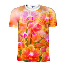 Мужская футболка 3D спортивная с принтом Орхирея в Кировске, 100% полиэстер с улучшенными характеристиками | приталенный силуэт, круглая горловина, широкие плечи, сужается к линии бедра | красивая | орхидея | природа | цветы | яркая