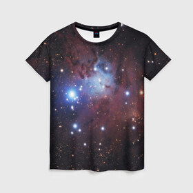 Женская футболка 3D с принтом Созвездие в Кировске, 100% полиэфир ( синтетическое хлопкоподобное полотно) | прямой крой, круглый вырез горловины, длина до линии бедер | космический полёт | космос | пространство | созвездие