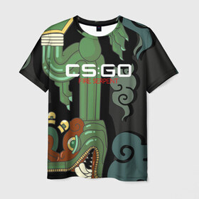 Мужская футболка 3D с принтом cs:go - Fire Serpent (Огненный змей) в Кировске, 100% полиэфир | прямой крой, круглый вырез горловины, длина до линии бедер | cs | csgo | fire | go | serpent огненный | змей | кс