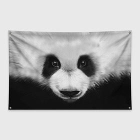 Флаг-баннер с принтом Морда панды в Кировске, 100% полиэстер | размер 67 х 109 см, плотность ткани — 95 г/м2; по краям флага есть четыре люверса для крепления | 