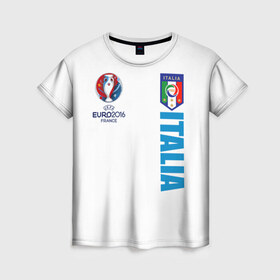 Женская футболка 3D с принтом Евро 2016 в Кировске, 100% полиэфир ( синтетическое хлопкоподобное полотно) | прямой крой, круглый вырез горловины, длина до линии бедер | евро