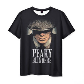 Мужская футболка 3D с принтом Peaky Blinders 5 в Кировске, 100% полиэфир | прямой крой, круглый вырез горловины, длина до линии бедер | peaky blinders | козырьки | козырьки сериал | острые козырьки | томас шелби