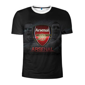 Мужская футболка 3D спортивная с принтом Arsenal. Fly Emirates в Кировске, 100% полиэстер с улучшенными характеристиками | приталенный силуэт, круглая горловина, широкие плечи, сужается к линии бедра | арсенал