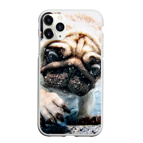 Чехол для iPhone 11 Pro матовый с принтом Мопс в Кировске, Силикон |  | animal | breed | bubbles | diving | dog | eyes bulging | pug | water | вода | выпученные | глаза | животное | мопс | ныряет | порода | пузыри | собака