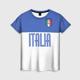 Женская футболка 3D с принтом Сборная Италии по футболу в Кировске, 100% полиэфир ( синтетическое хлопкоподобное полотно) | прямой крой, круглый вырез горловины, длина до линии бедер | европы | италия