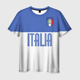 Мужская футболка 3D с принтом Сборная Италии по футболу в Кировске, 100% полиэфир | прямой крой, круглый вырез горловины, длина до линии бедер | европы | италия