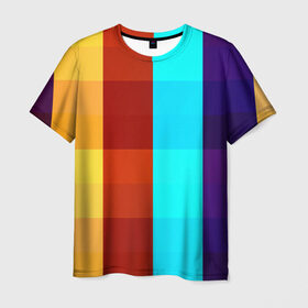 Мужская футболка 3D с принтом Цветные кубики в Кировске, 100% полиэфир | прямой крой, круглый вырез горловины, длина до линии бедер | квадраты | плитка | разноцветные