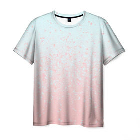 Мужская футболка 3D с принтом Pink Blue Gradient в Кировске, 100% полиэфир | прямой крой, круглый вырез горловины, длина до линии бедер | blu | gradient | pink | голубое | градиент | розовое