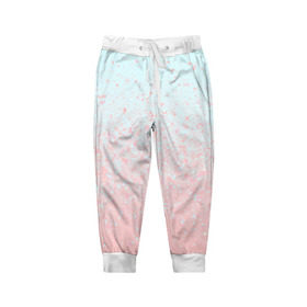 Детские брюки 3D с принтом Pink Blue Gradient в Кировске, 100% полиэстер | манжеты по низу, эластичный пояс регулируется шнурком, по бокам два кармана без застежек, внутренняя часть кармана из мелкой сетки | blu | gradient | pink | голубое | градиент | розовое