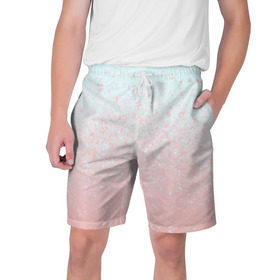 Мужские шорты 3D с принтом Pink Blue Gradient в Кировске,  полиэстер 100% | прямой крой, два кармана без застежек по бокам. Мягкая трикотажная резинка на поясе, внутри которой широкие завязки. Длина чуть выше колен | blu | gradient | pink | голубое | градиент | розовое