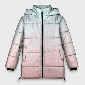 Женская зимняя куртка 3D с принтом Pink Blue Gradient в Кировске, верх — 100% полиэстер; подкладка — 100% полиэстер; утеплитель — 100% полиэстер | длина ниже бедра, силуэт Оверсайз. Есть воротник-стойка, отстегивающийся капюшон и ветрозащитная планка. 

Боковые карманы с листочкой на кнопках и внутренний карман на молнии | blu | gradient | pink | голубое | градиент | розовое