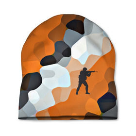 Шапка 3D с принтом CS GO Asiimov camouflage в Кировске, 100% полиэстер | универсальный размер, печать по всей поверхности изделия | counter strike | камуфляж