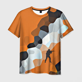 Мужская футболка 3D с принтом CS GO Asiimov camouflage в Кировске, 100% полиэфир | прямой крой, круглый вырез горловины, длина до линии бедер | counter strike | камуфляж