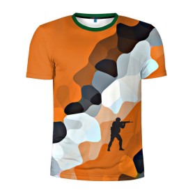 Мужская футболка 3D спортивная с принтом CS GO Asiimov camouflage в Кировске, 100% полиэстер с улучшенными характеристиками | приталенный силуэт, круглая горловина, широкие плечи, сужается к линии бедра | counter strike | камуфляж