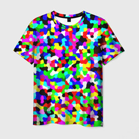 Мужская футболка 3D с принтом Цветной шум в Кировске, 100% полиэфир | прямой крой, круглый вырез горловины, длина до линии бедер | Тематика изображения на принте: камуфляж
