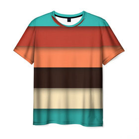 Мужская футболка 3D с принтом Прямые полосы в Кировске, 100% полиэфир | прямой крой, круглый вырез горловины, длина до линии бедер | colour | palette | summer | полосы