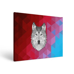 Холст прямоугольный с принтом Полигональный волк в Кировске, 100% ПВХ |  | Тематика изображения на принте: волк | полигоны