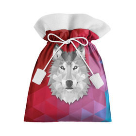Подарочный 3D мешок с принтом Полигональный волк в Кировске, 100% полиэстер | Размер: 29*39 см | волк | полигоны
