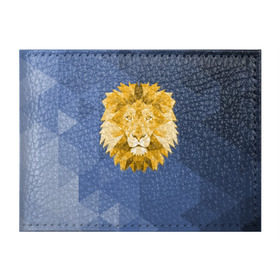 Обложка для студенческого билета с принтом Полигональный Лев в Кировске, натуральная кожа | Размер: 11*8 см; Печать на всей внешней стороне | лев | полигоны