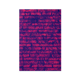 Обложка для паспорта матовая кожа с принтом Bricks в Кировске, натуральная матовая кожа | размер 19,3 х 13,7 см; прозрачные пластиковые крепления | Тематика изображения на принте: кирпич | лиловый | стена