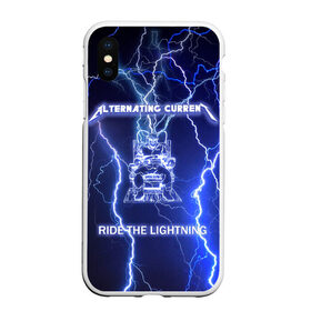 Чехол для iPhone XS Max матовый с принтом Metallica - Ride the Lightning в Кировске, Силикон | Область печати: задняя сторона чехла, без боковых панелей | album | metal | metallica | ride the lightning | rock | альбом | метал | металлика | молния | рок