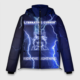 Мужская зимняя куртка 3D с принтом Metallica - Ride the Lightning в Кировске, верх — 100% полиэстер; подкладка — 100% полиэстер; утеплитель — 100% полиэстер | длина ниже бедра, свободный силуэт Оверсайз. Есть воротник-стойка, отстегивающийся капюшон и ветрозащитная планка. 

Боковые карманы с листочкой на кнопках и внутренний карман на молнии. | Тематика изображения на принте: album | metal | metallica | ride the lightning | rock | альбом | метал | металлика | молния | рок