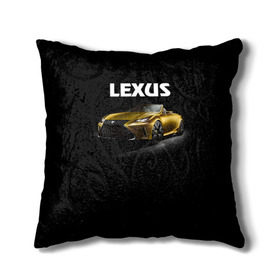 Подушка 3D с принтом Lexus в Кировске, наволочка – 100% полиэстер, наполнитель – холлофайбер (легкий наполнитель, не вызывает аллергию). | состоит из подушки и наволочки. Наволочка на молнии, легко снимается для стирки | lexus | авто | автомобиль | лексус | машина