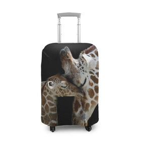 Чехол для чемодана 3D с принтом Жирафы в Кировске, 86% полиэфир, 14% спандекс | двустороннее нанесение принта, прорези для ручек и колес | africa | animals | baby | child | family | giraffes | head | mother | африка | головы | животные | жирафы | любовь | малыш | мама | ребенок | семья