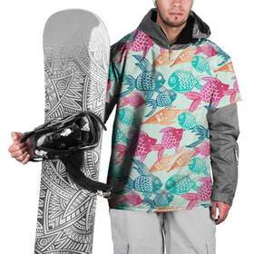 Накидка на куртку 3D с принтом Рыбный арт в Кировске, 100% полиэстер |  | Тематика изображения на принте: море | рыбы