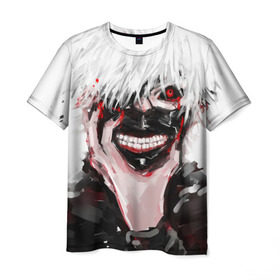 Мужская футболка 3D с принтом Tokyo Ghoul в Кировске, 100% полиэфир | прямой крой, круглый вырез горловины, длина до линии бедер | anime | ghoul | tokyo | tokyo ghoul | гуль