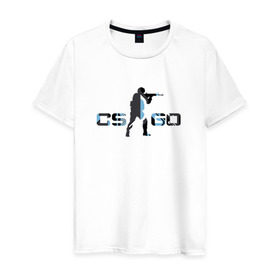 Мужская футболка хлопок с принтом cs go vulcan style в Кировске, 100% хлопок | прямой крой, круглый вырез горловины, длина до линии бедер, слегка спущенное плечо. | counter | strike | контр | страйк