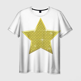 Мужская футболка 3D с принтом Звезда из страз в Кировске, 100% полиэфир | прямой крой, круглый вырез горловины, длина до линии бедер | Тематика изображения на принте: девушкам | звезда | стразы