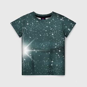 Детская футболка 3D с принтом Звездное небо 2 в Кировске, 100% гипоаллергенный полиэфир | прямой крой, круглый вырез горловины, длина до линии бедер, чуть спущенное плечо, ткань немного тянется | звездное | звезды | космом | небо