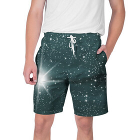 Мужские шорты 3D с принтом Звездное небо 2 в Кировске,  полиэстер 100% | прямой крой, два кармана без застежек по бокам. Мягкая трикотажная резинка на поясе, внутри которой широкие завязки. Длина чуть выше колен | звездное | звезды | космом | небо