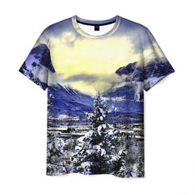 Мужская футболка 3D с принтом Сибирь в Кировске, 100% полиэфир | прямой крой, круглый вырез горловины, длина до линии бедер | деревья | зима | зимний | природа | север