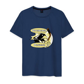 Мужская футболка хлопок с принтом Pittsburgh Penguins team в Кировске, 100% хлопок | прямой крой, круглый вырез горловины, длина до линии бедер, слегка спущенное плечо. | спорт | хоккей