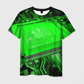 Мужская футболка 3D с принтом Процессор в Кировске, 100% полиэфир | прямой крой, круглый вырез горловины, длина до линии бедер | 