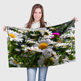 Флаг 3D с принтом Ромашки в Кировске, 100% полиэстер | плотность ткани — 95 г/м2, размер — 67 х 109 см. Принт наносится с одной стороны | желтая | лепесток | природа | ромашка | цветок | яркая