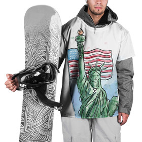 Накидка на куртку 3D с принтом Статуя свободы в Кировске, 100% полиэстер |  | 