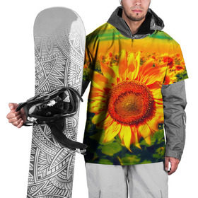 Накидка на куртку 3D с принтом Подсолнухи в Кировске, 100% полиэстер |  | лето | подсолнух | солнце | цветы